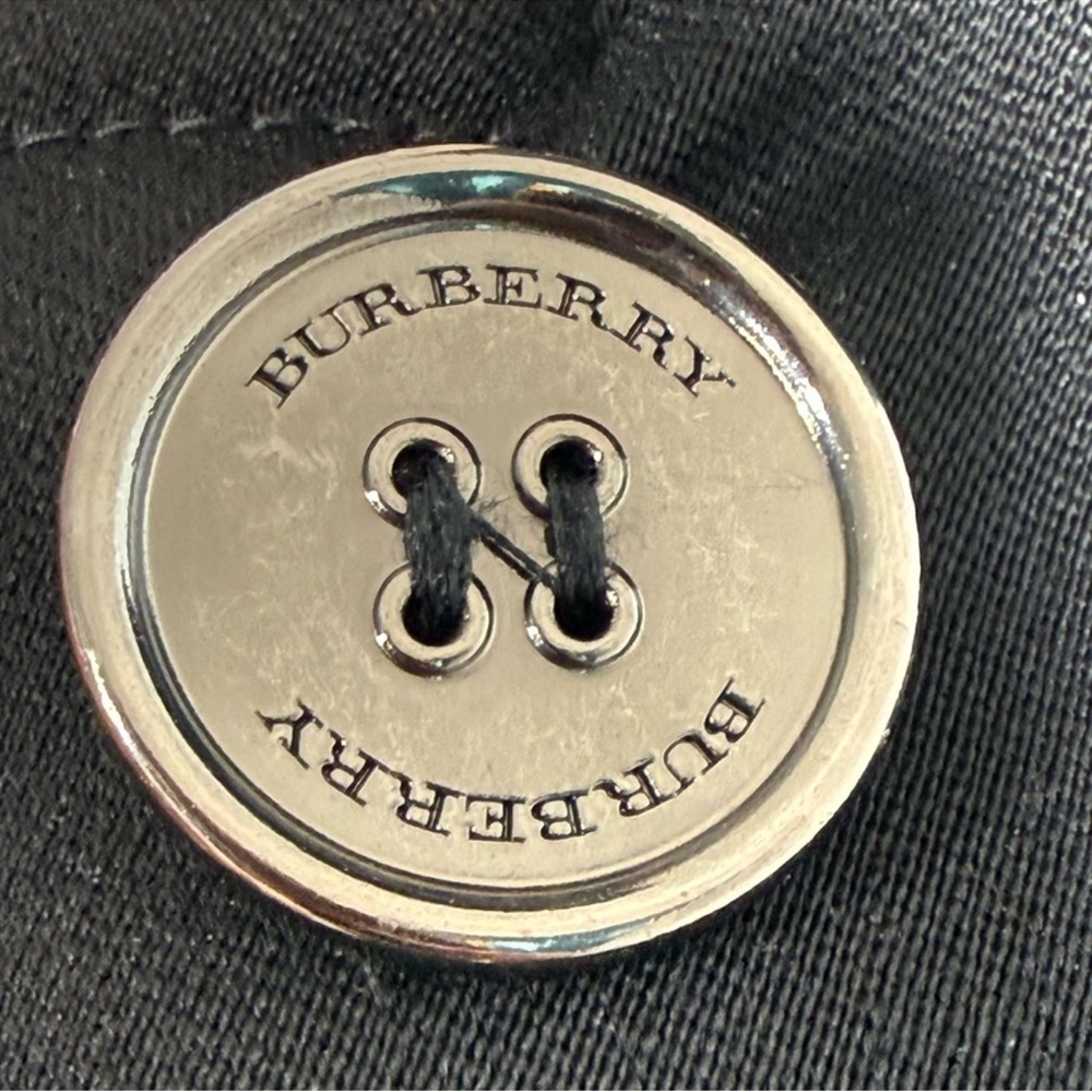 Burberry London Black Short Camden Heritage Car Coat Nova Check Lining Size 6 - Picture 11 of 14